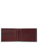 Piquadro Blue Square Men's wallet with coin pouch dark brown