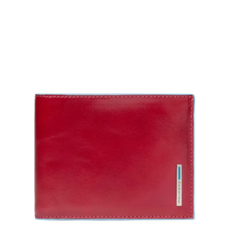 Portafogli uomo Piquadro Blue square con portamonete rosso PU257B2R interno 2