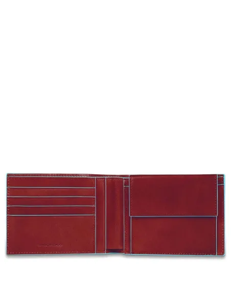 Blue Square Men's wallet with coin purse red PU257B2R inside