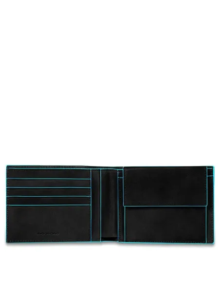 Piquadro Blue Square Herrenbrieftasche mit Geldbörse Schwarz