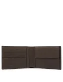 Men's wallet with coin pocket Black Square dark brown