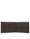 Portafogli uomo con portamonete Piquadro Black Square marrone scuro