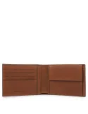 Men's wallet with coin pocket Black Square brown