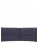 Piquadro Black Square Men's wallet with coin pocket blue