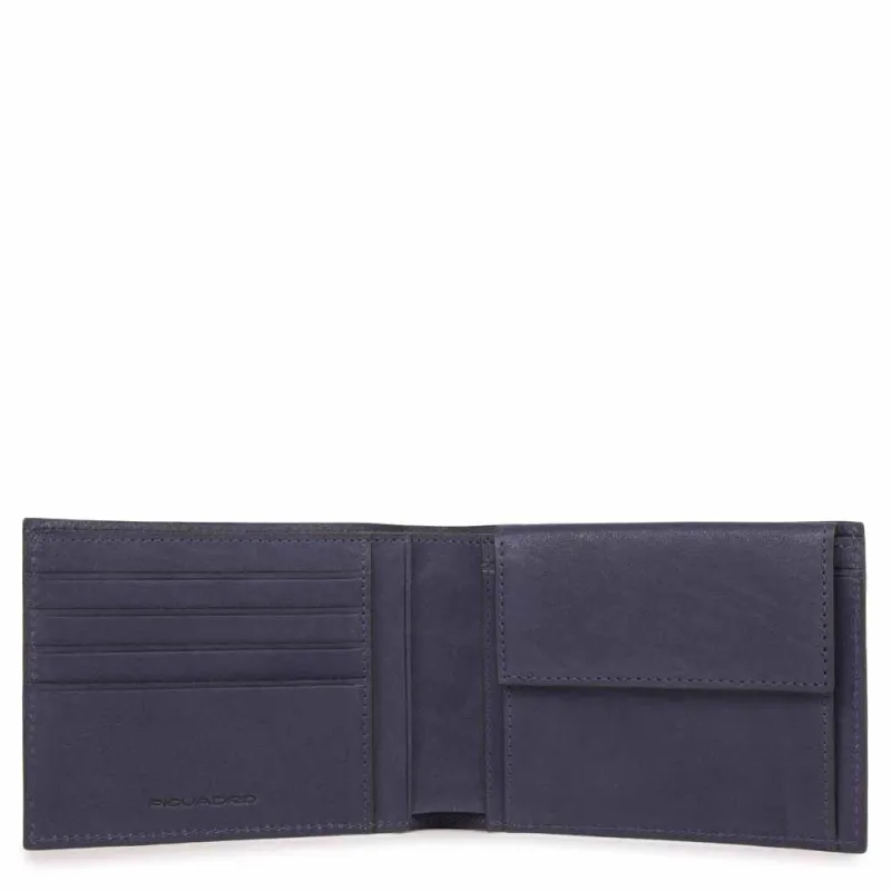 Portafogli in pelle con portamonete Piquadro Black Square...