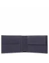 Portafogli in pelle con portamonete Piquadro Black Square blu