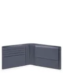 Piquadro P16 Men's wallet with coin pouch blue