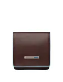Portamonete in pelle Piquadro Blue Square marrone