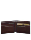 Men's wallet with removable card holder Blue Square Dark Brown
