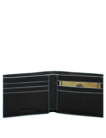 Piquadro Blue Square Men's wallet with removable card holder black