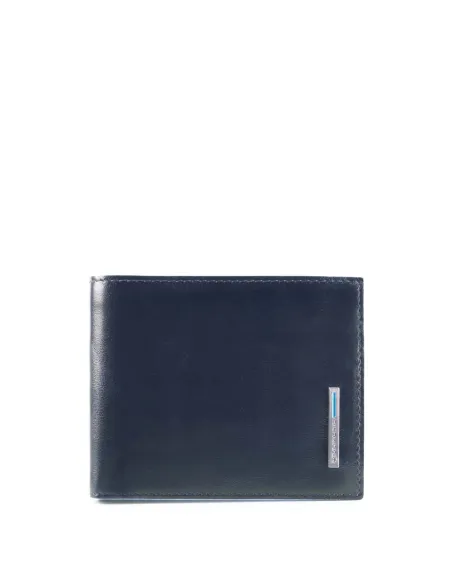 Piquadro Blue Square compact men's wallets with coin purse and credit cards blue