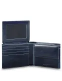 Portafogli compatto con portamonete e pattina portadocumenti Blue Square blu