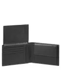 Men's wallet with flip up ID window, coin pocket Urban black