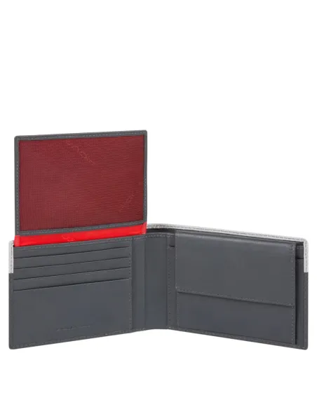 Men's wallet with flip up ID window, coin pocket Urban grey