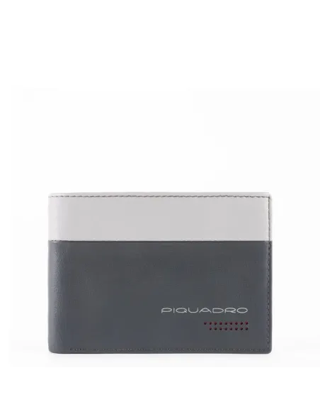 Portafogli in pelle Piquadro Urban con portamonete grigio