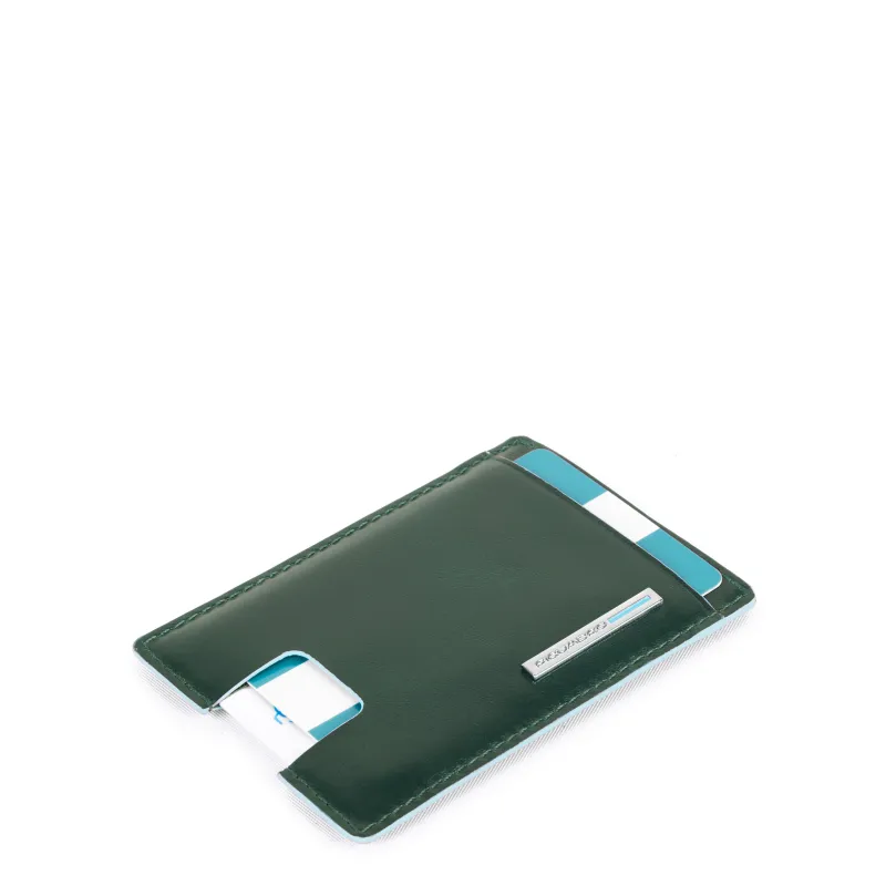 Piquadro B2 Slim Credit Card Holder With Easy Ejection green