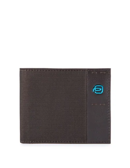 Piquadro P16 men's wallet with removable credit card holder dark brown