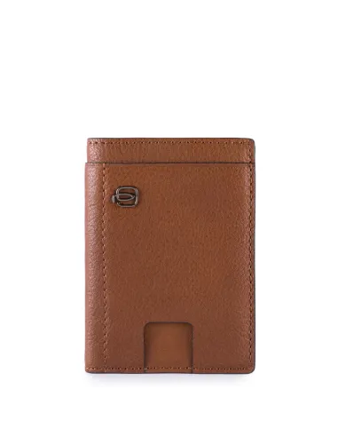 Credit card case black Square brown