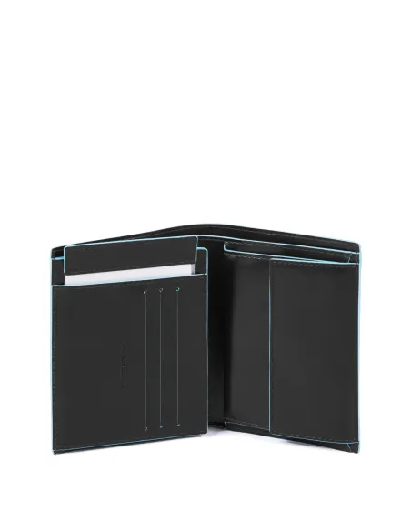 Portafogli uomo a libro con portamonete e porta documenti nero