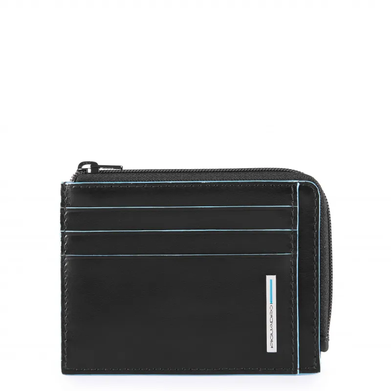 Piquadro B2 flat document pouch with zipped coin pocket...