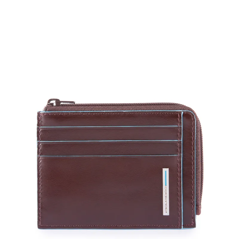 Piquadro B2 flat document pouch with zipped coin pocket...