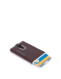 Kreditkartenhalter mit Schiebesystem Blue Square Dunkelbraun