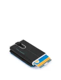 Compact wallet for Cash and credit cards Blue Square black