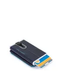 Compact wallet for Cash and credit cards Blue Square blue