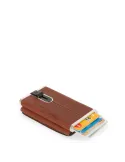 Piquadro Black Square Kreditkartenhalter mit Schiebesystem braun