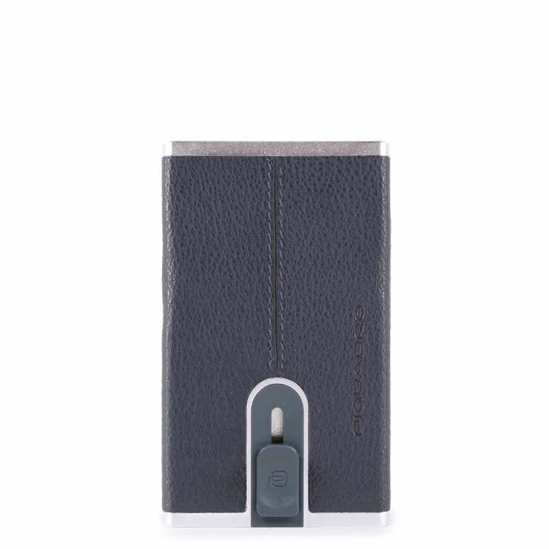 Piquadro B3 Credit card case with sliding system blue 2