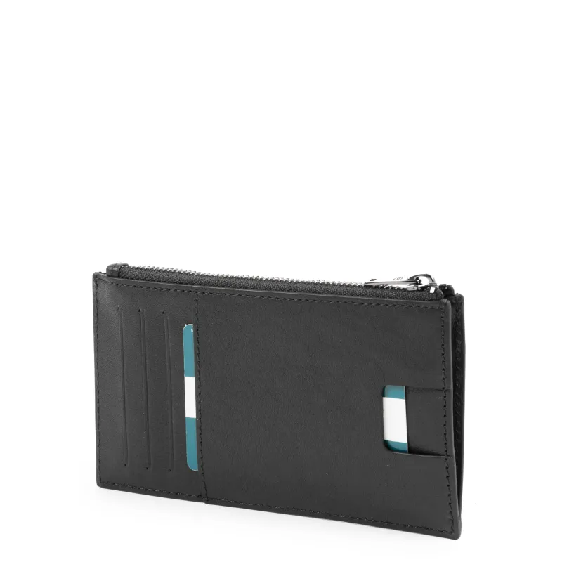 Piquadro Slim credit card holder with zipped black 2