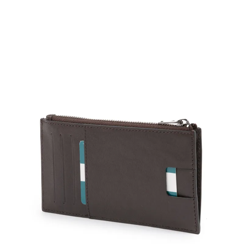 Piquadro Black Square Slim credit card holder with zipped... 2