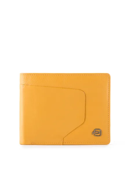 Schmale Herrenbrieftasche mit RV-Münzfach Akron Piquadro gelb