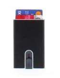 Piquadro B3 Metal card holder with zipped coin pocket black