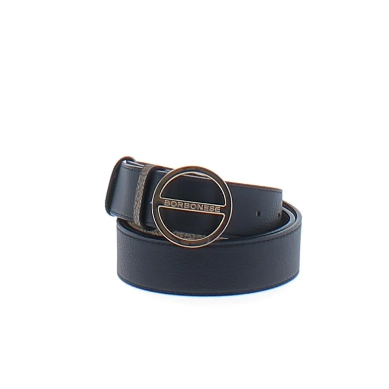 Borbonese Double-face ladies' belt OP Natural-black