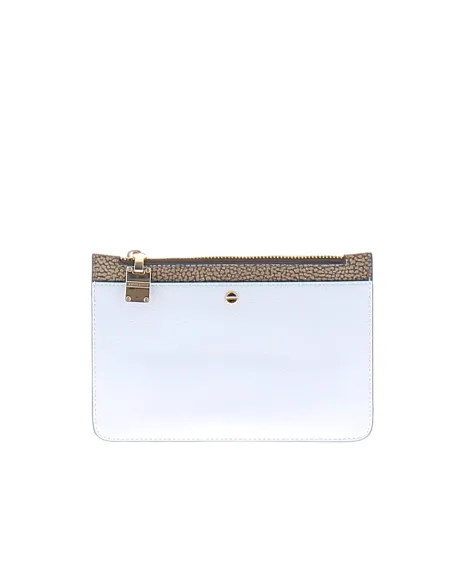Borbonese flat pouch white