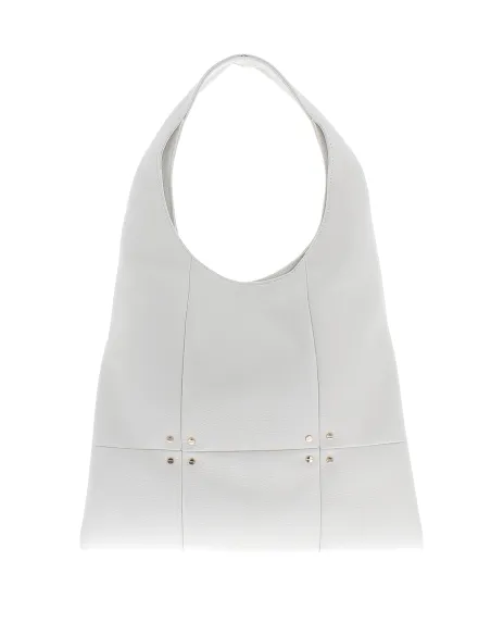 Borsa a spalla media in vitello Borbonese Ghiaccio