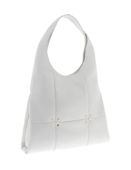 Borsa a spalla media in vitello Borbonese Ghiaccio