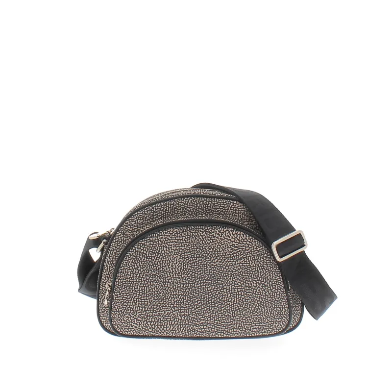 Borsa a tracolla Borbonese OP Naturale-Nero