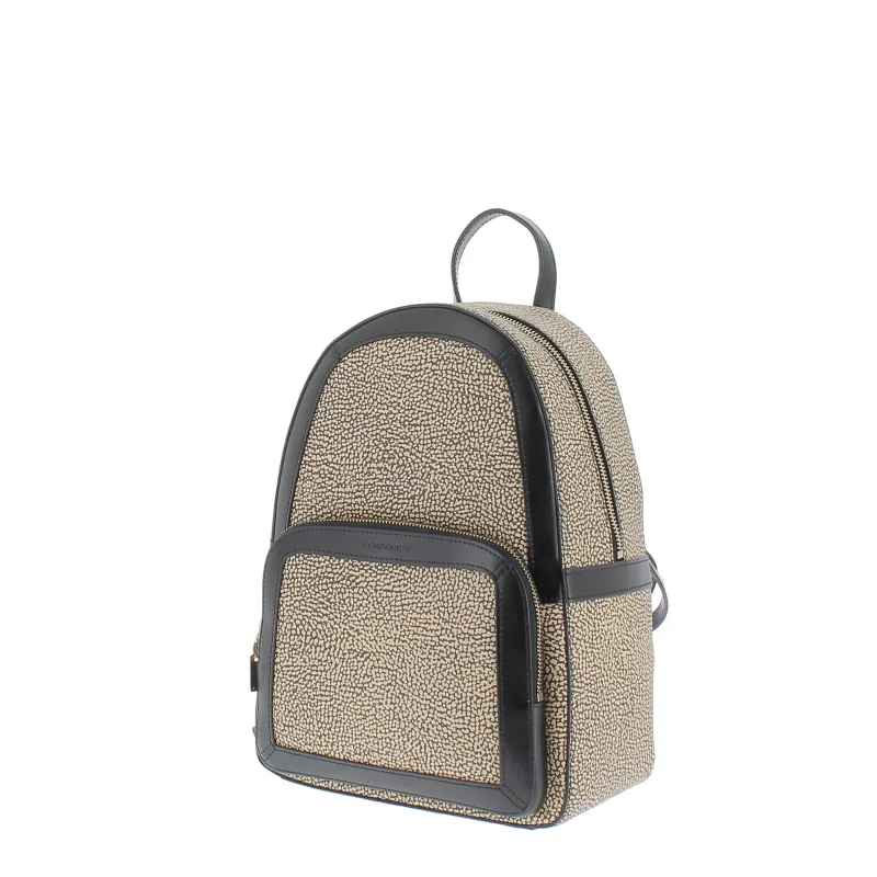 Zaino Borbonese con tasca frontale OP Naturale-Nero 2