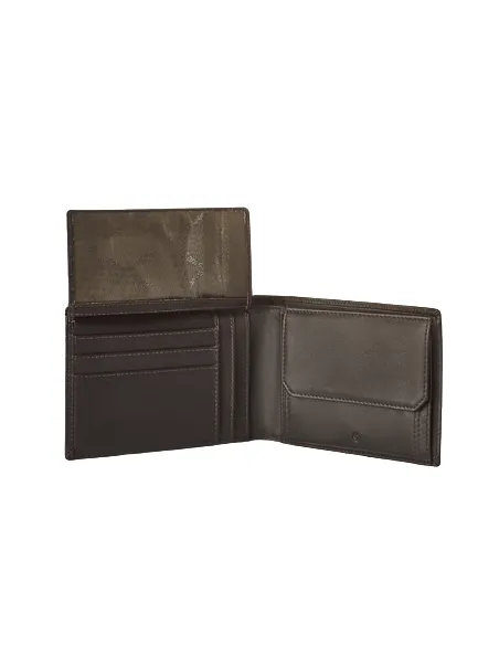 Samsonite Men's wallets with coin purse and ID holder dark brown