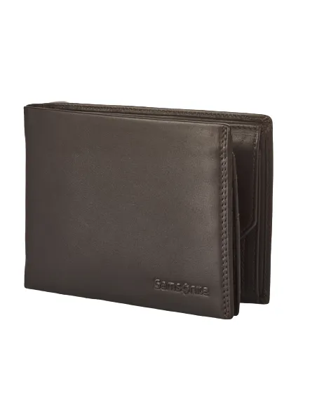Samsonite Men's wallets with coin purse and ID holder dark brown