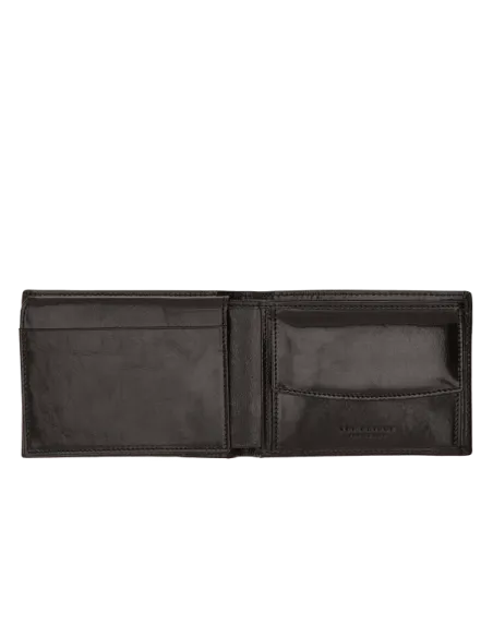 The Bridge Men's wallet with coin purse and document flap black