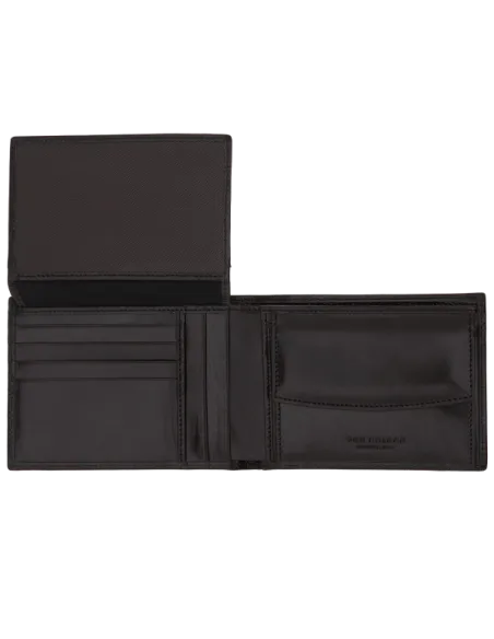 The Bridge Men's wallet with coin purse and document flap black