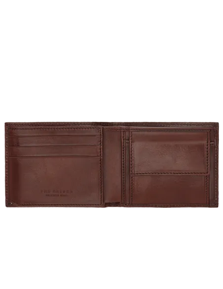 Portafogli The Bridge con finestra porta documenti e porta monete marrone