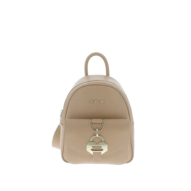 Love Moschino Eco-leather backpack beige