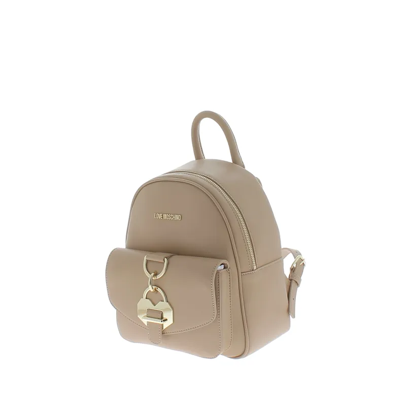 Love Moschino Eco-leather backpack beige 2