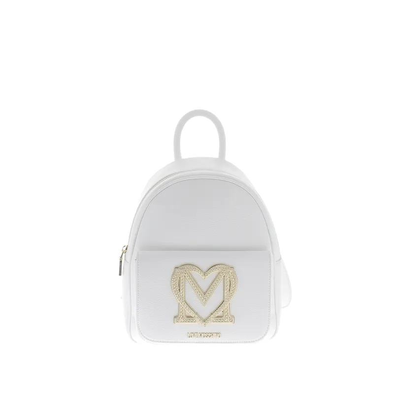Love Moschino Damenrucksack mit Fronttasche weiß