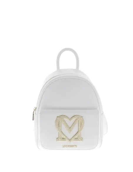 Love Moschino Damenrucksack mit Fronttasche weiß