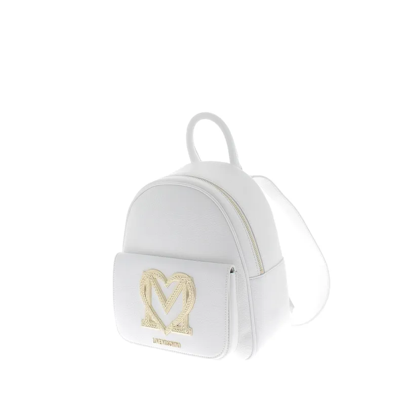 Zaino Love Moschino con logo frontale bianco 2